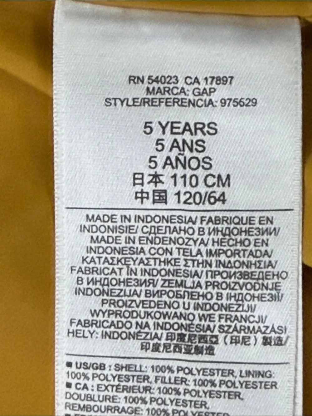 Kids Navy Puffer Vest with Mustard Lining